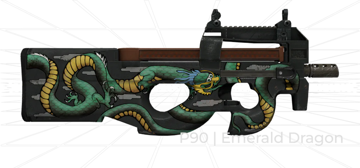 P90 Emerald Dragon Skin