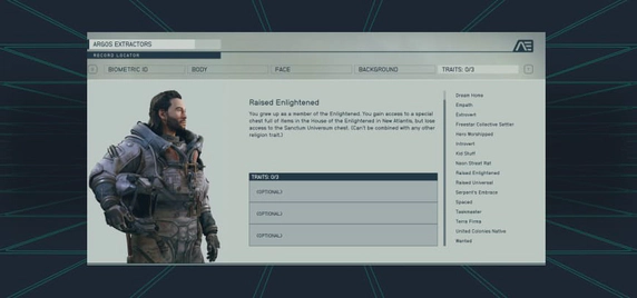 Starfield Traits Raised Enlightened