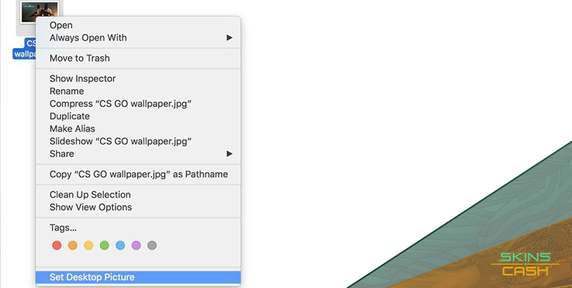 How to set up CS GO wallpapers as background images (Mac)