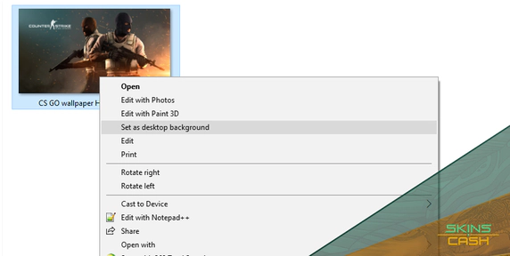 How to set up CS GO wallpapers as background images (Windows)