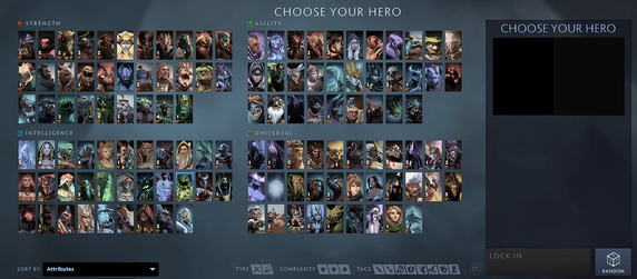 Dota 2 choose hero