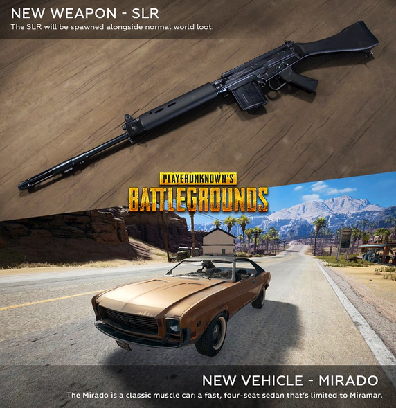 New weapon and vehicle PUBG update