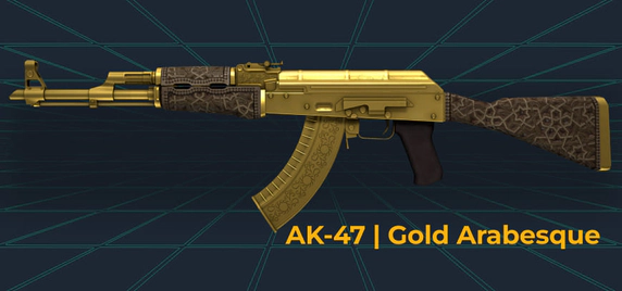 AK-47 Gold Arabesque Skin