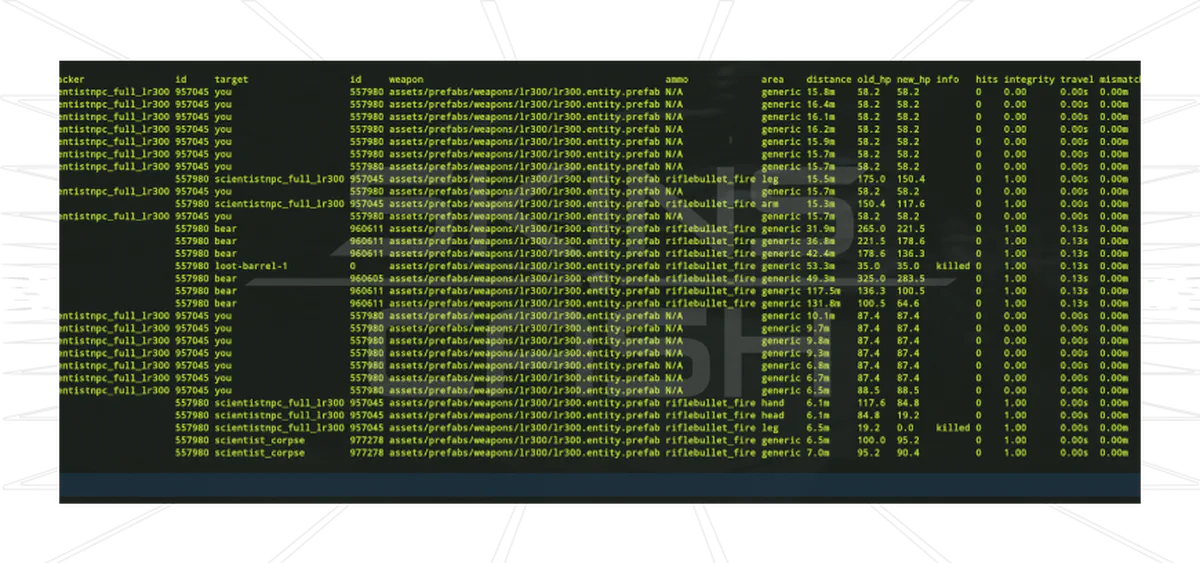 setting up shortcut rust combat log
