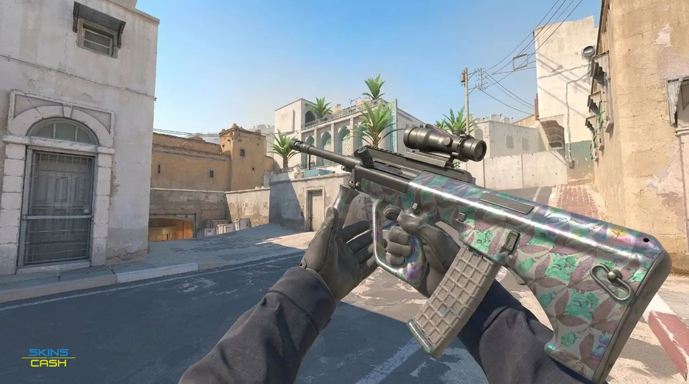 AUG | Midnight Lily — In-game inspect