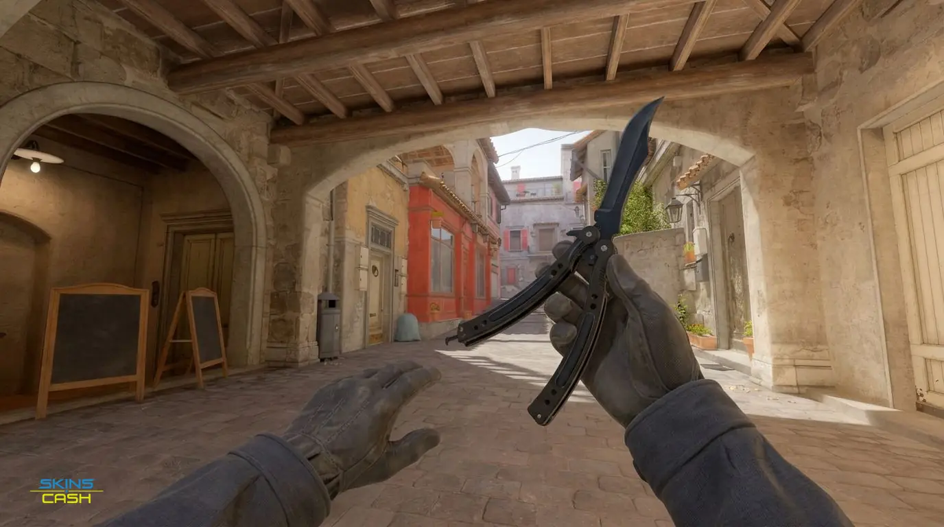 ★ Butterfly Knife | Blue Steel — In-game inspect