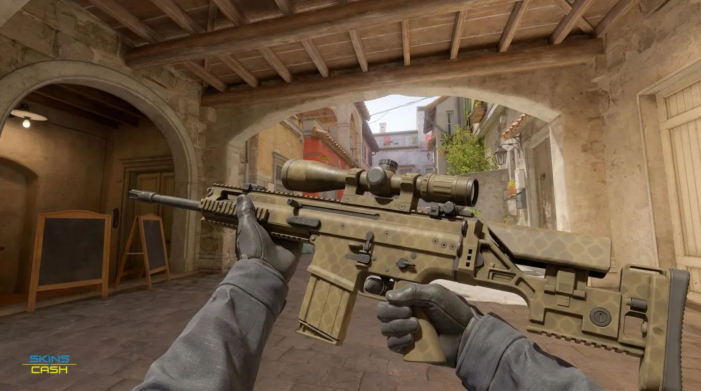 SCAR-20 | Sand Mesh — In-game inspect