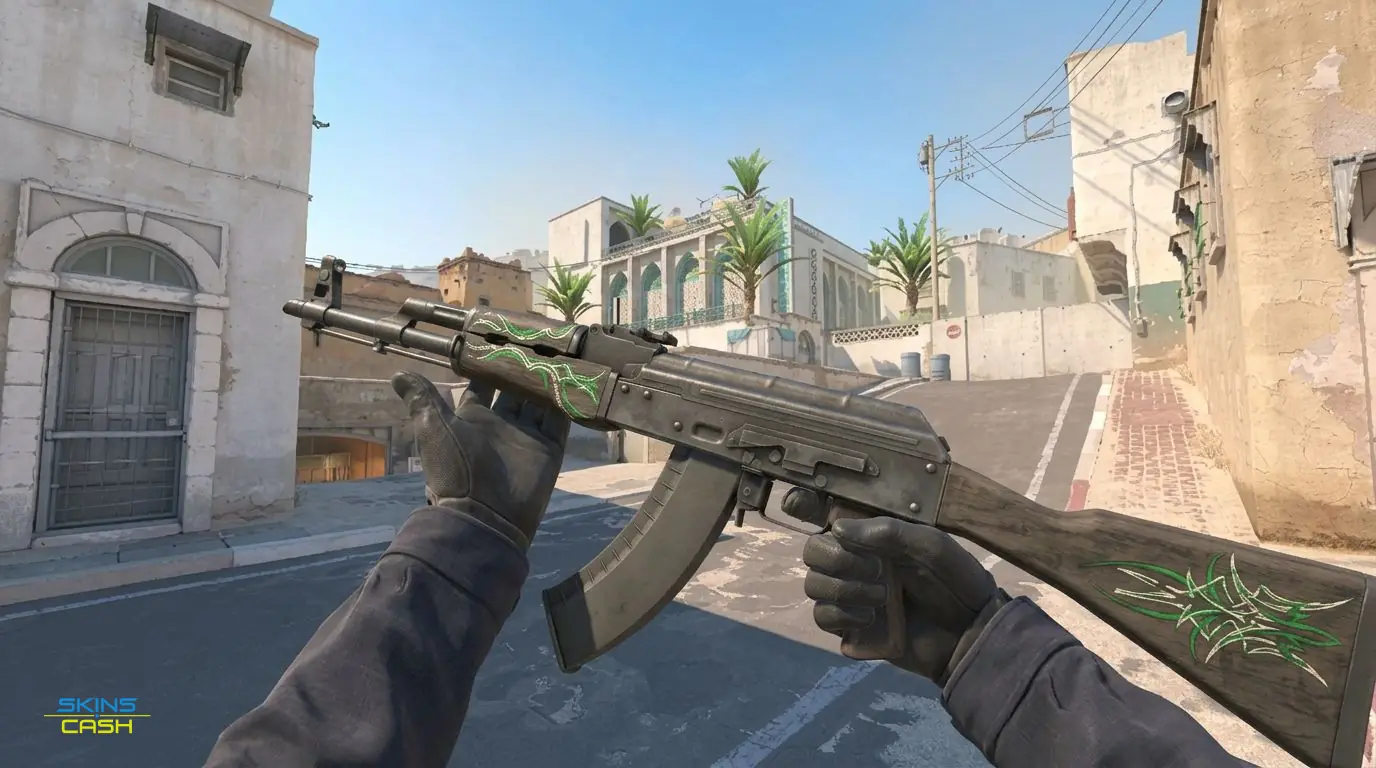 AK-47 | Emerald Pinstripe — In-game inspect