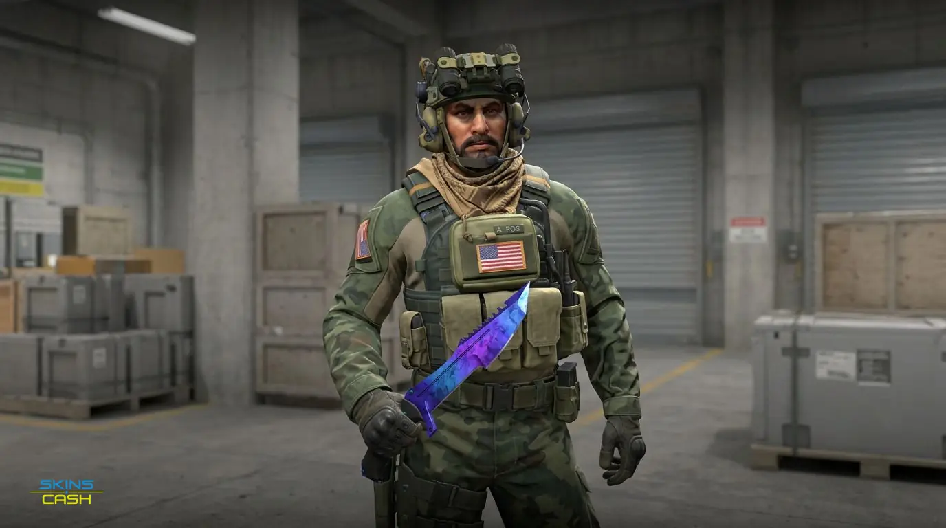 ★ Huntsman Knife | Doppler Sapphire — In the field