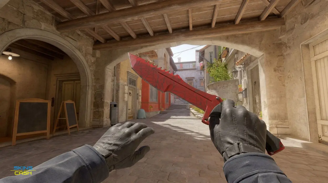 ★ Huntsman Knife | Crimson Web — In-game inspect