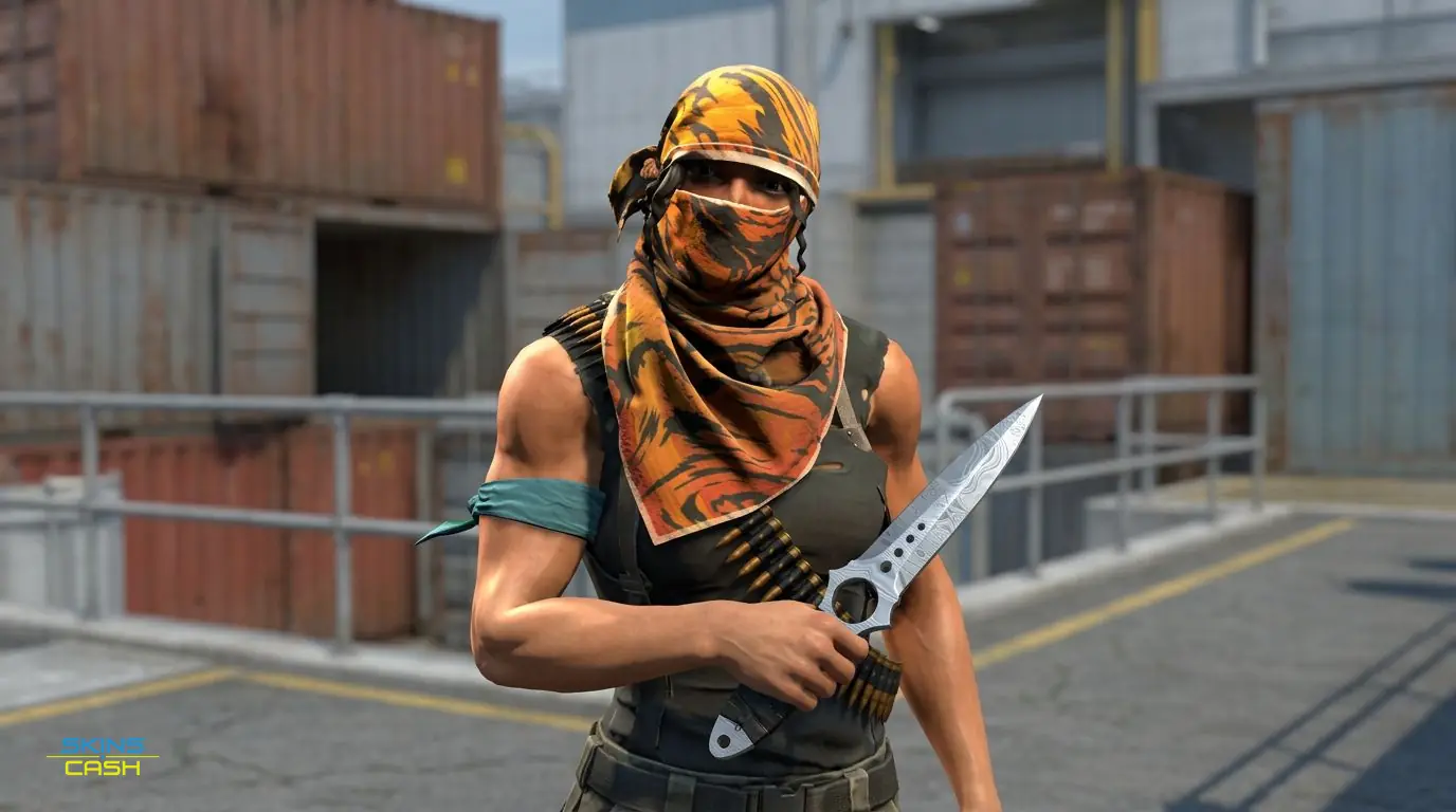 ★ Skeleton Knife | Damascus Steel — In the field