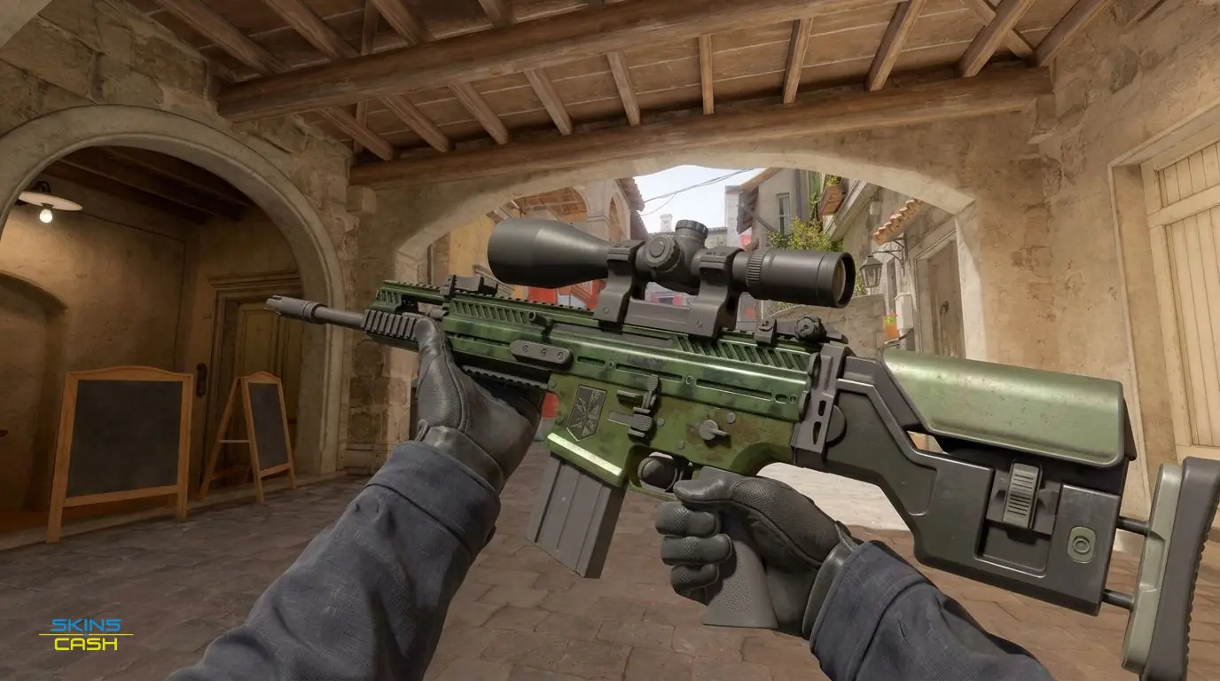 SCAR-20 | Green Marine — In-game inspect