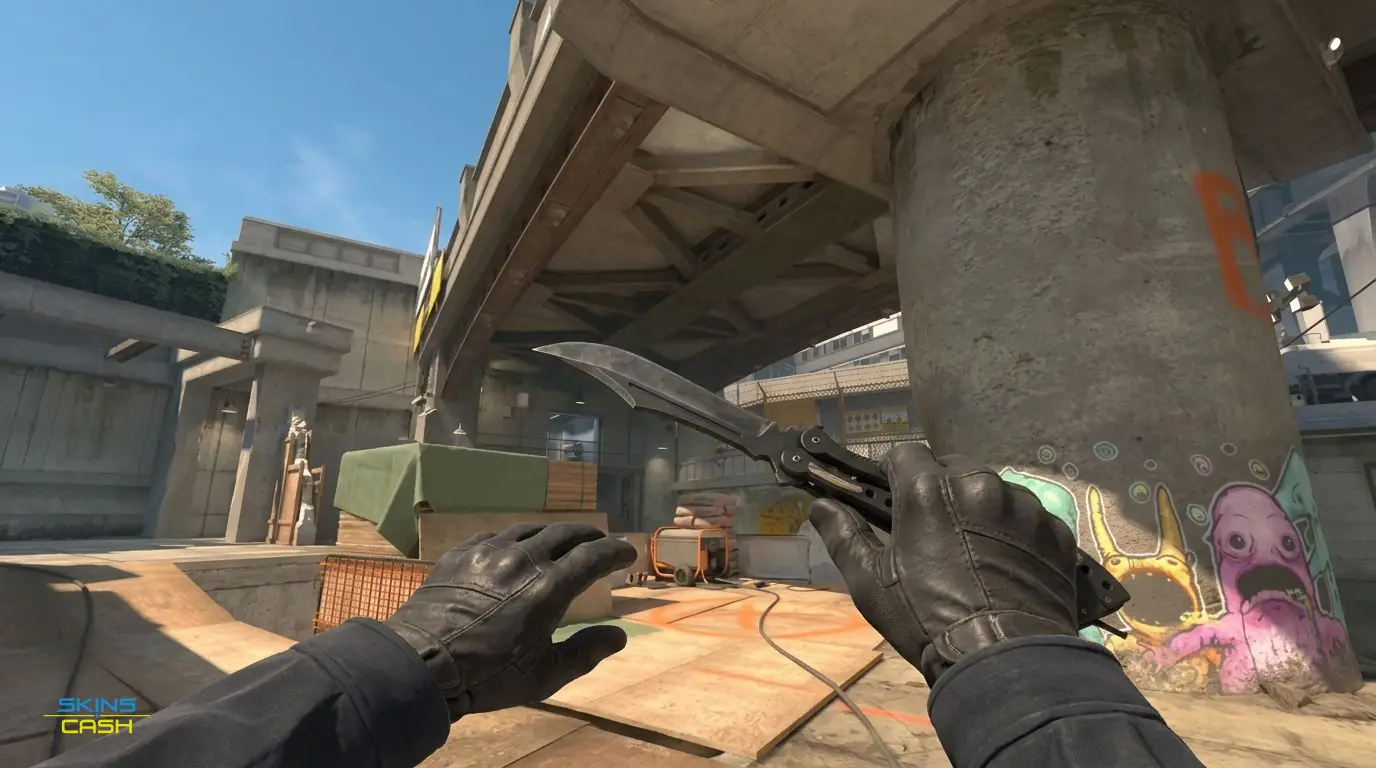 ★ Butterfly Knife | Black Laminate — In-game inspect