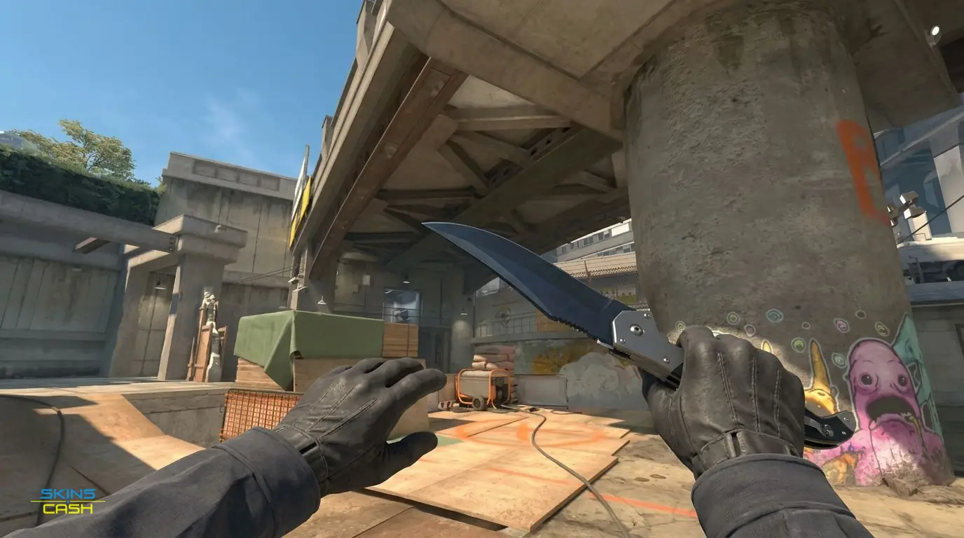 ★ Falchion Knife | Blue Steel — In-game inspect