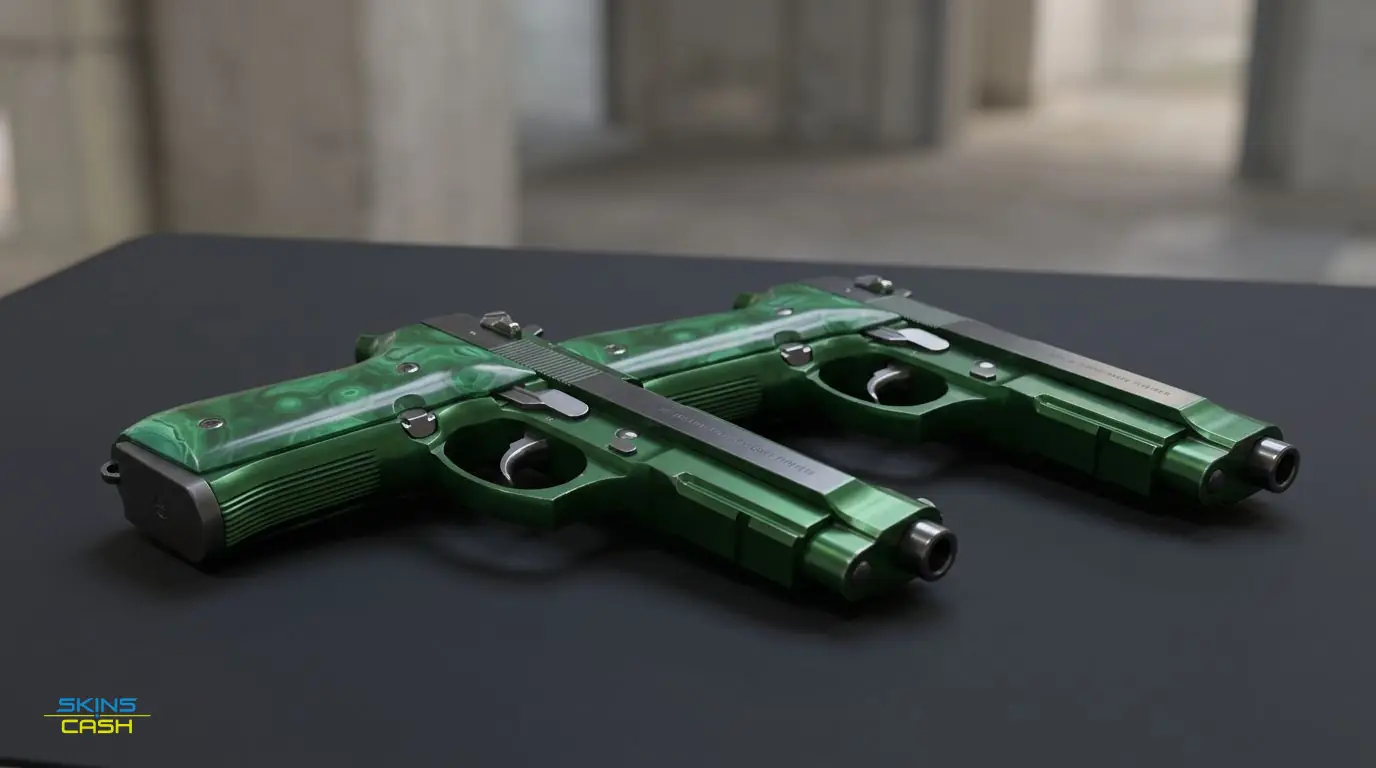 Dual Berettas | Polished Malachite — Product view