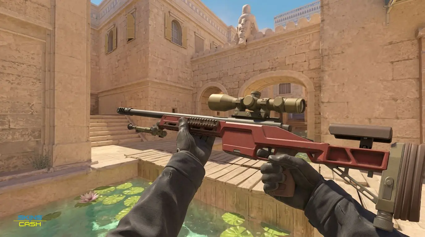 SSG 08 | Red Stone — In-game inspect