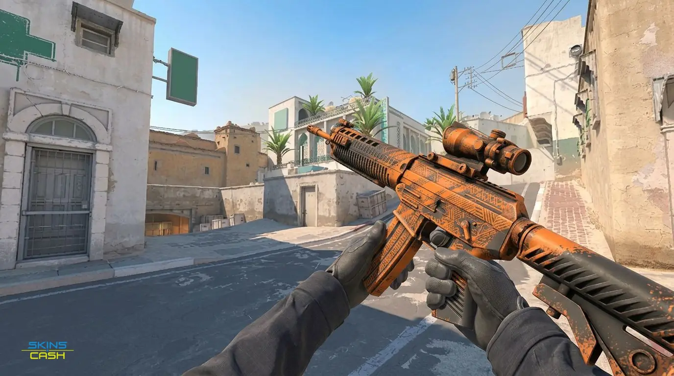SG 553 | Basket Halftone — In-game inspect