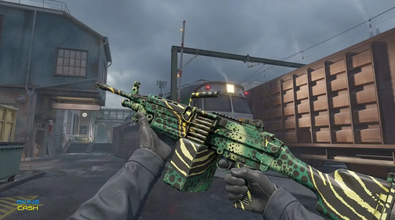 M249 | Emerald Poison Dart — In-game inspect