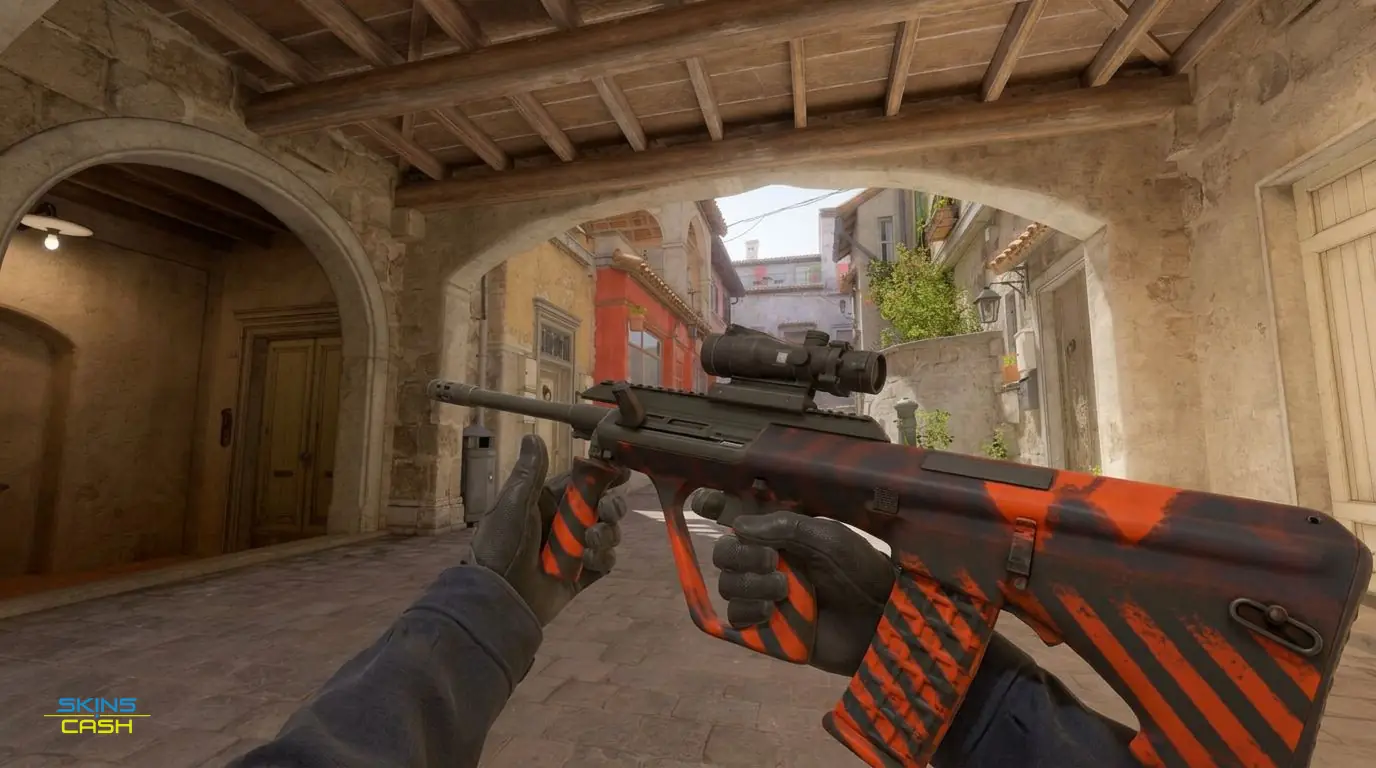 AUG | Radiation Hazard — In-game inspect