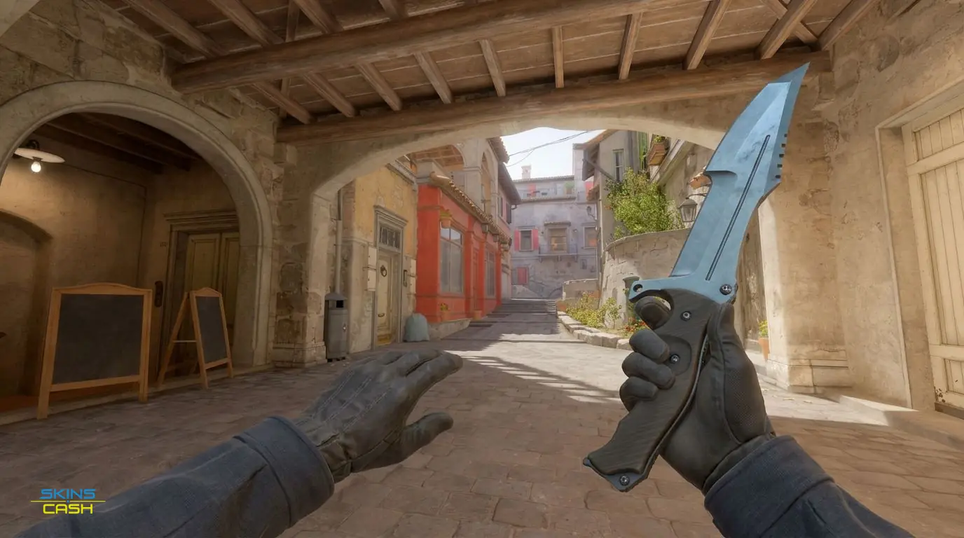 ★ Huntsman Knife | Blue Steel — In-game inspect