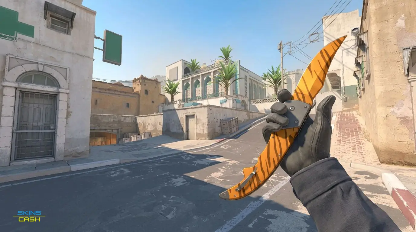 ★ Falchion Knife | Tiger Tooth — In-game inspect