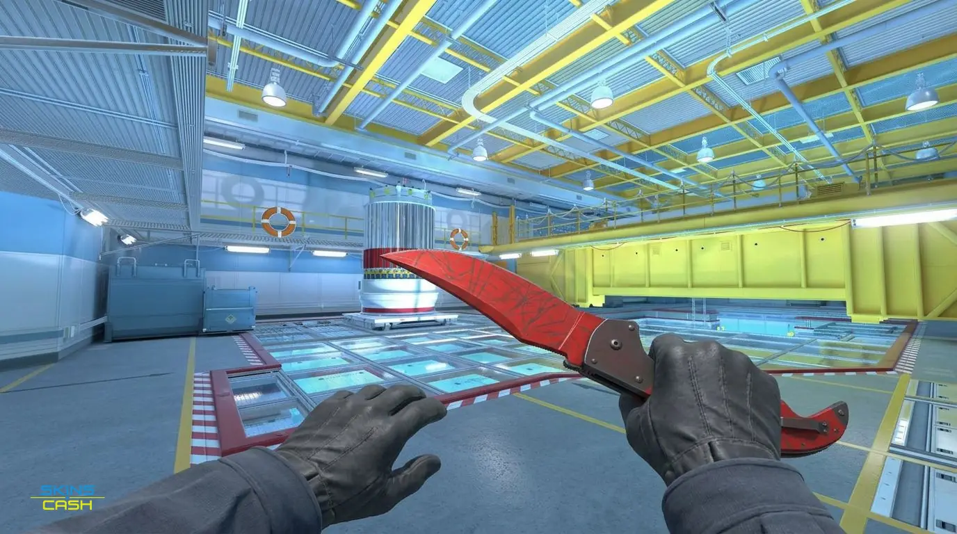 ★ Falchion Knife | Crimson Web — In-game inspect
