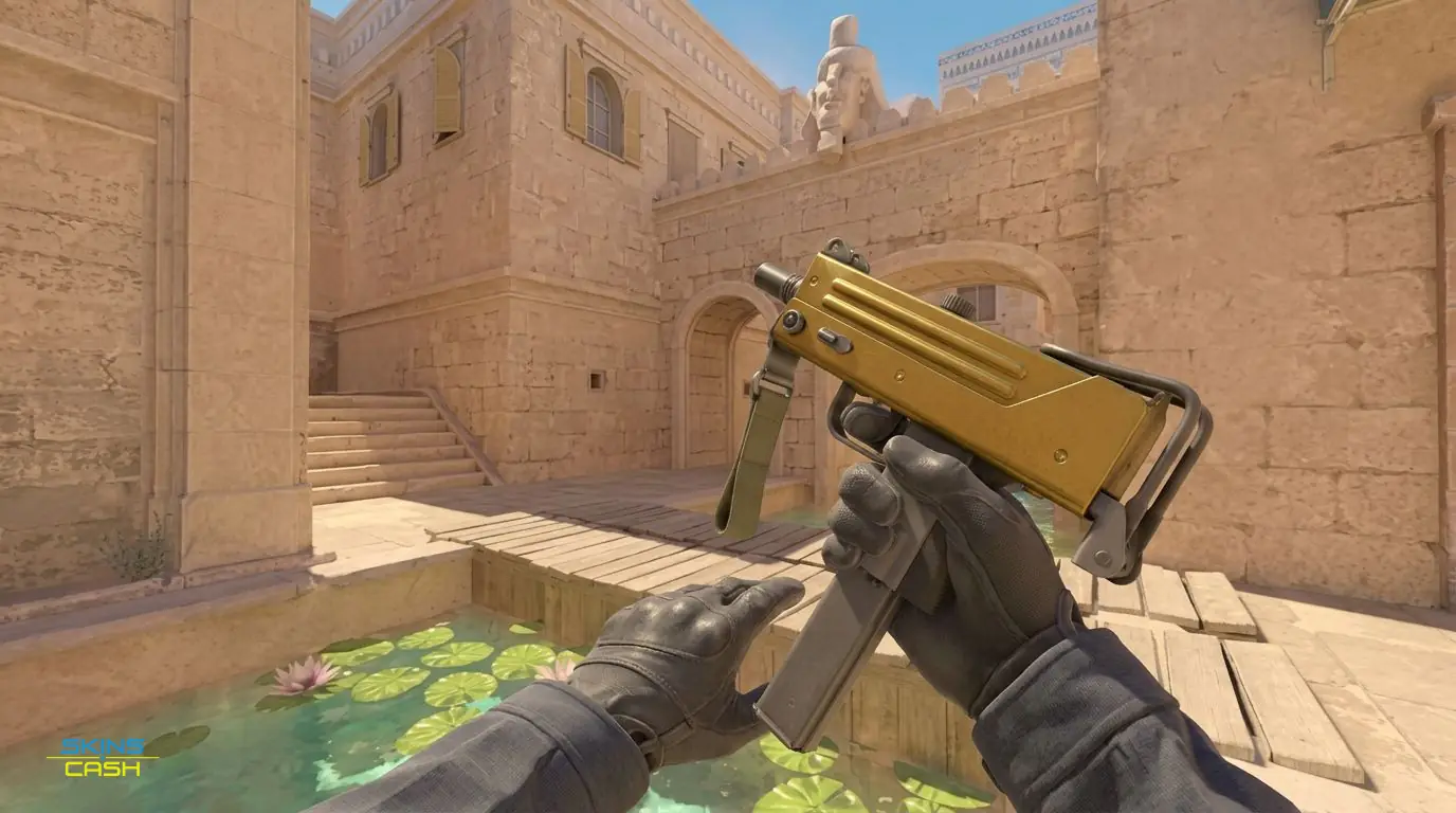 MAC-10 | Gold Brick — In-game inspect