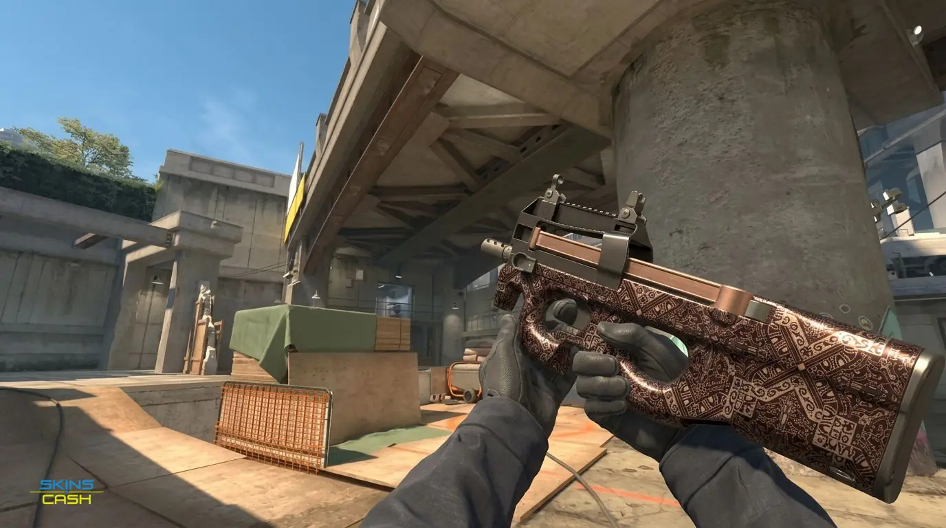 P90 | Baroque Red — In-game inspect