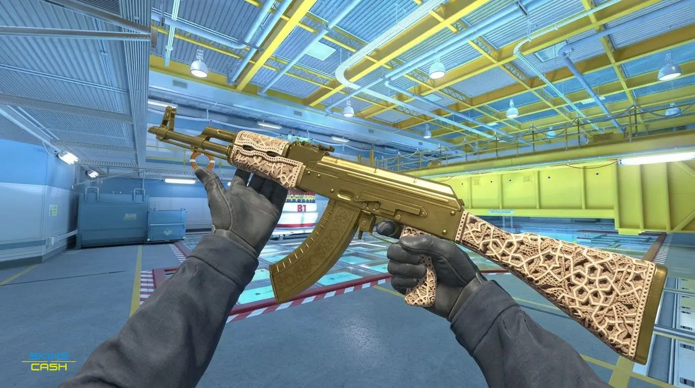AK-47 | Gold Arabesque — In-game inspect