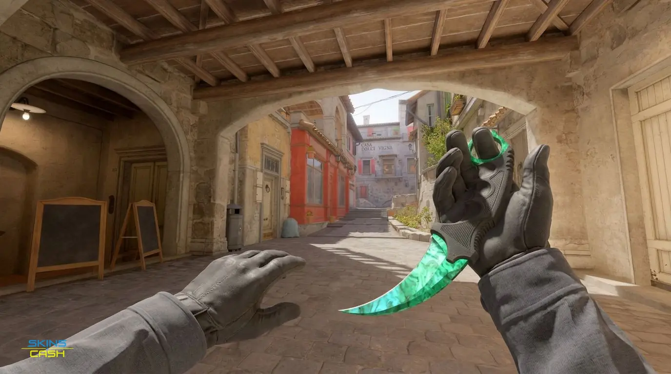 ★ Karambit | Gamma Doppler Emerald — In-game inspect