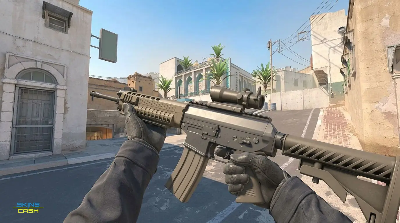 SG 553 | Damascus Steel — In-game inspect
