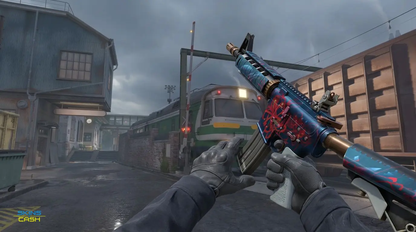 M4A4 | Spider Lily — In-game inspect