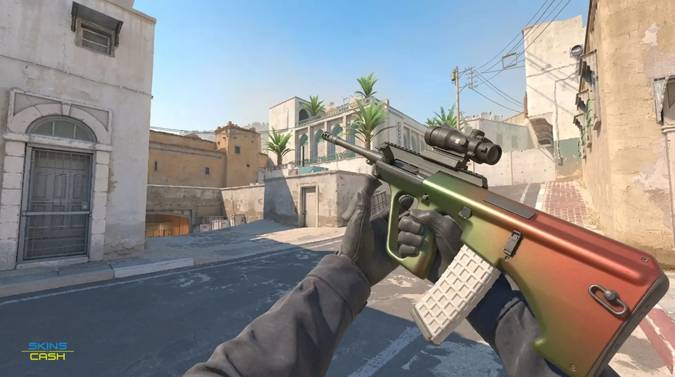 AUG | Amber Fade — In-game inspect