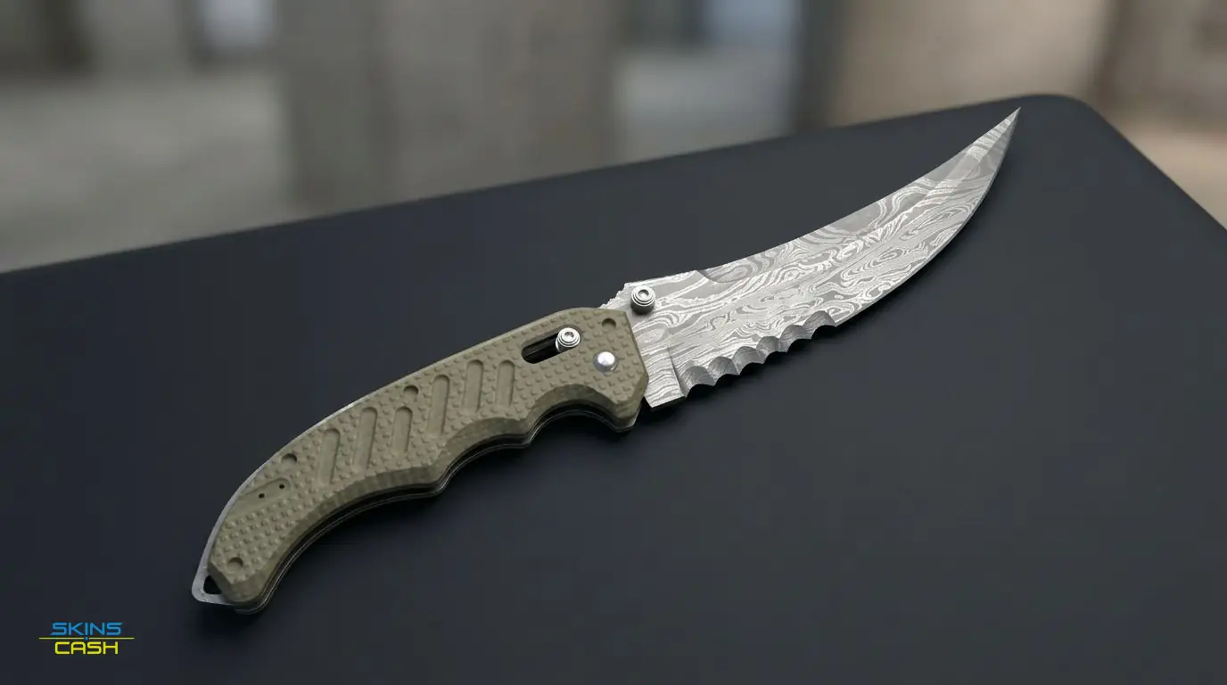 ★ Flip Knife | Damascus Steel — Product view