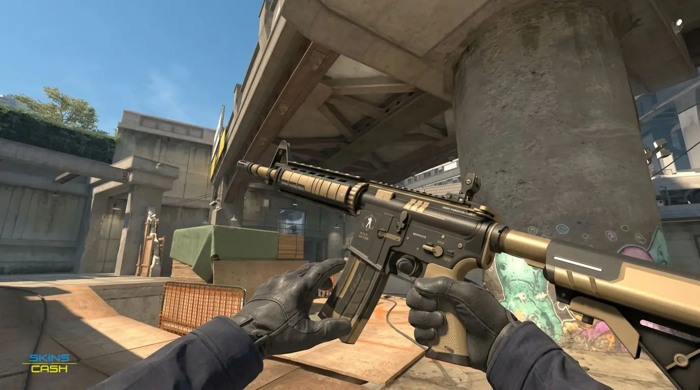 M4A4 | Desert-Strike — In-game inspect