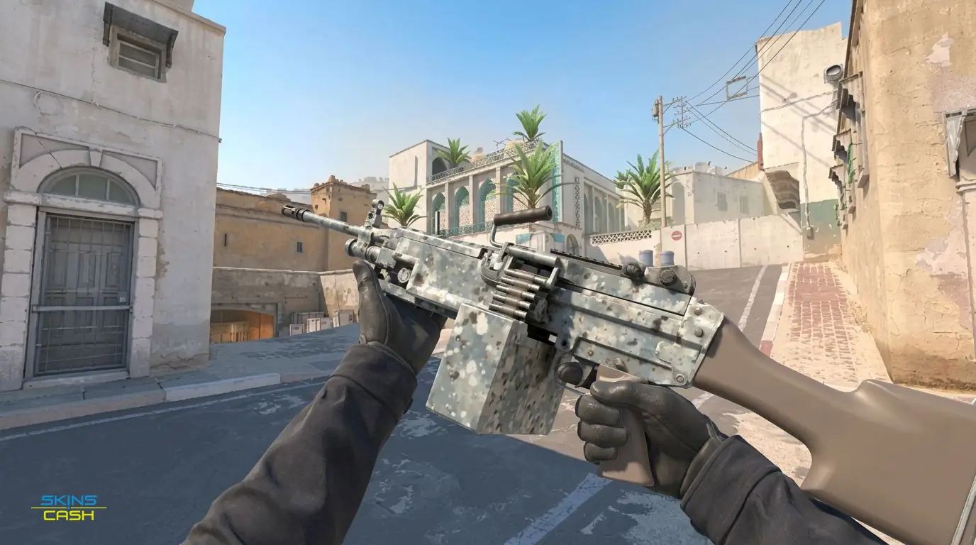 M249 | Blizzard Marbleized — In-game inspect