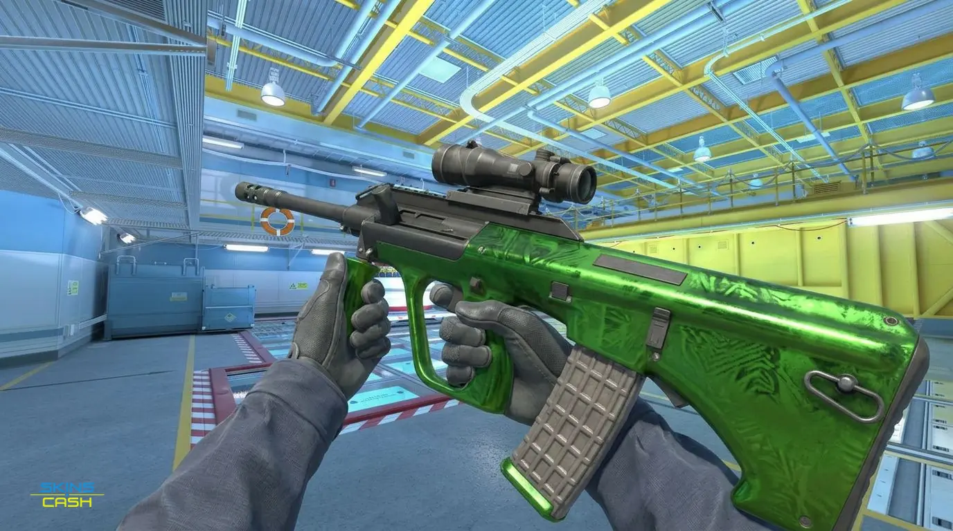 AUG | Carved Jade — In-game inspect