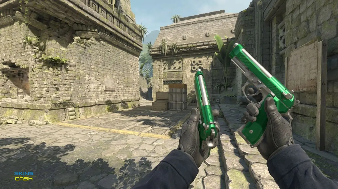 Dual Berettas | Emerald — In-game inspect