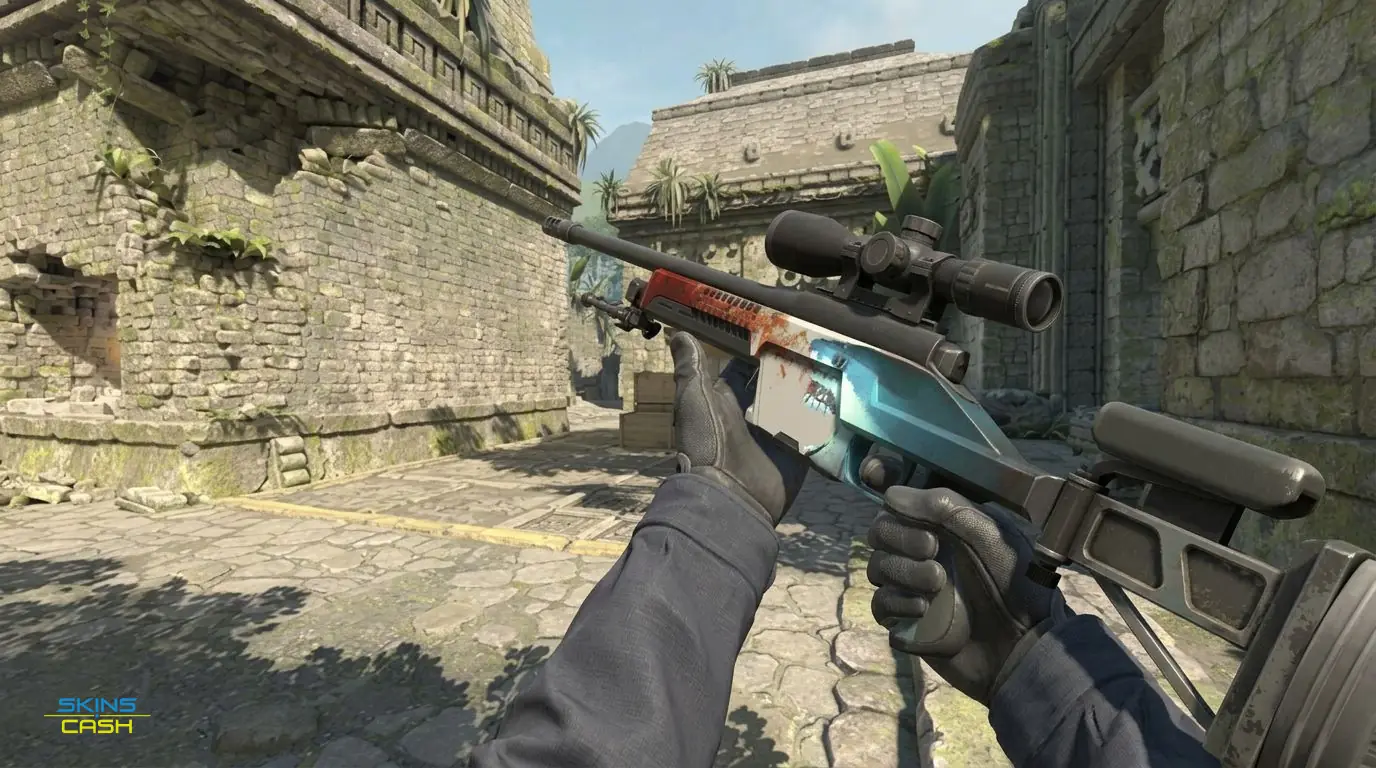 SSG 08 | Blood in the Water — In-game inspect