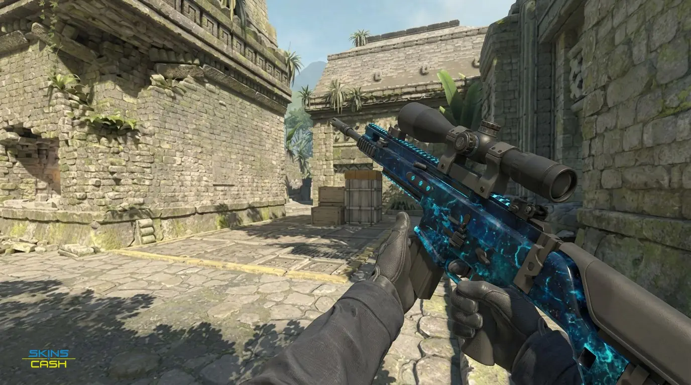 SCAR-20 | Grotto — In-game inspect