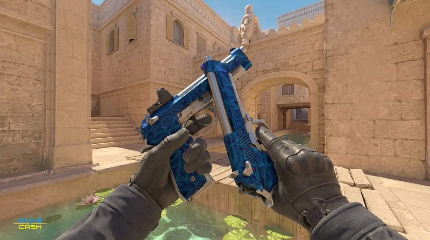 Dual Berettas | Cobalt Quartz — In-game inspect