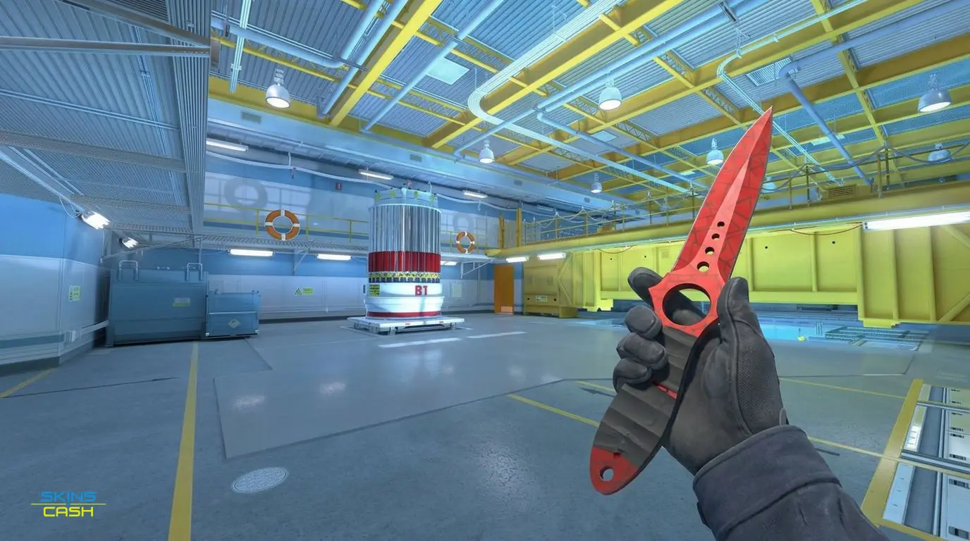 ★ Skeleton Knife | Crimson Web — In-game inspect