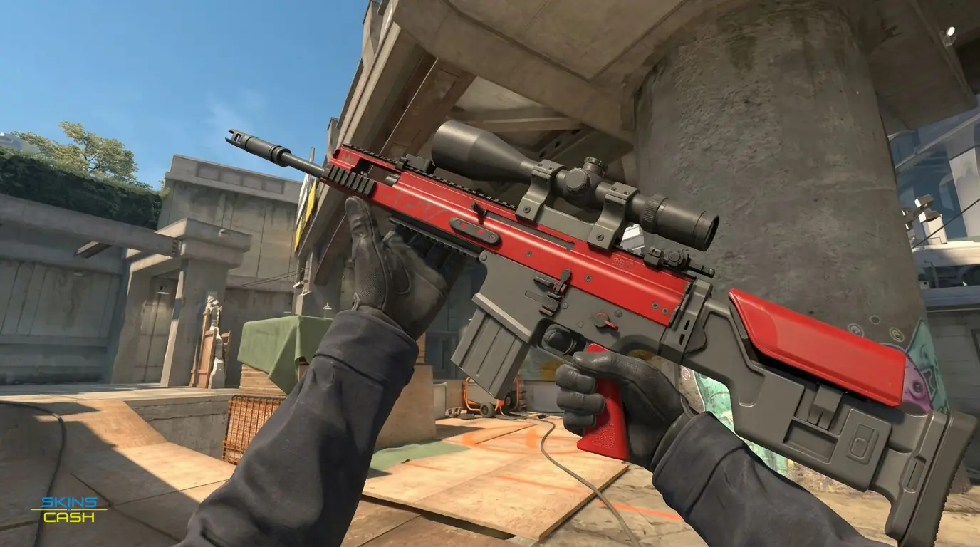 SCAR-20 | Crimson Web — In-game inspect