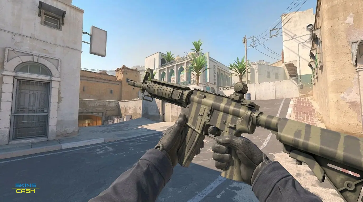 M4A4 | Faded Zebra — In-game inspect