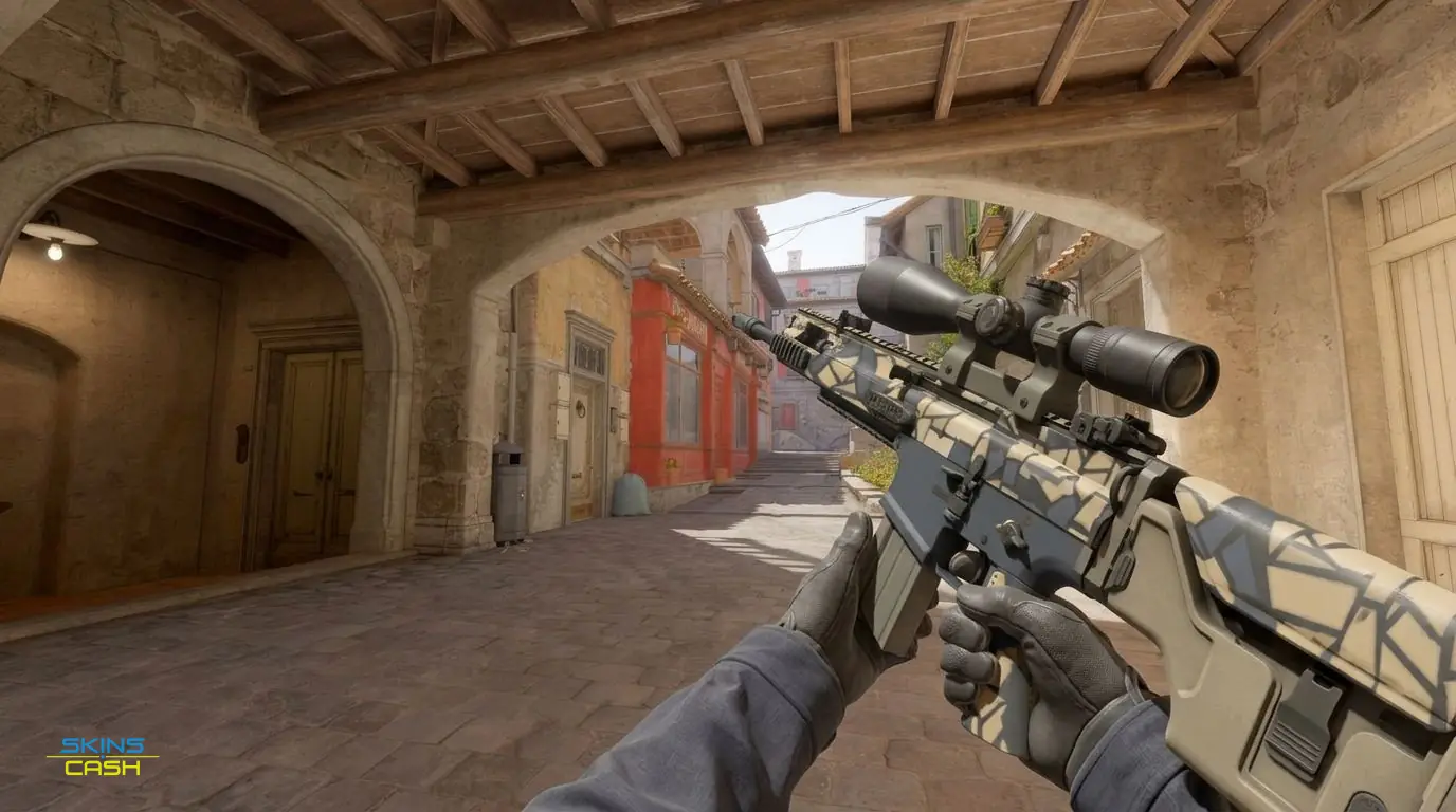 SCAR-20 | Stone Mosaico — In-game inspect