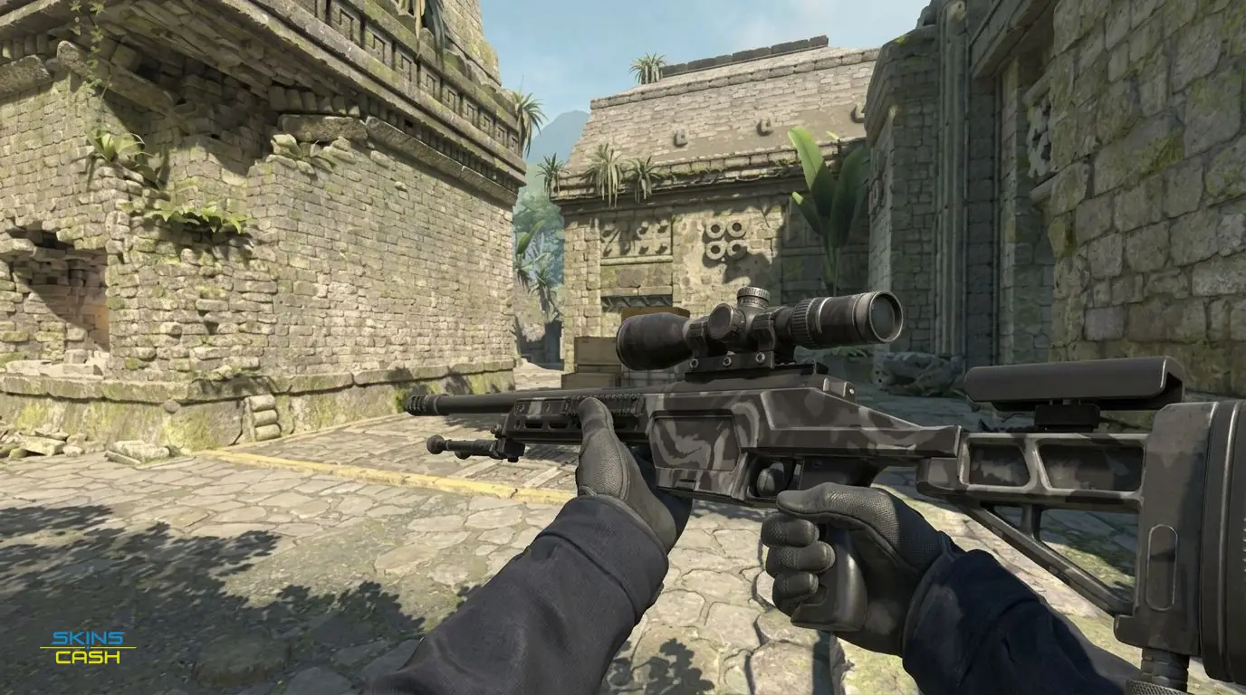 SSG 08 | Grey Smoke — In-game inspect