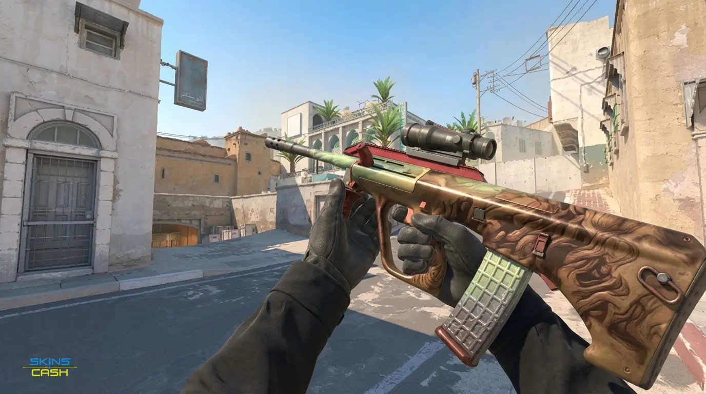 AUG | Sand Storm — In-game inspect