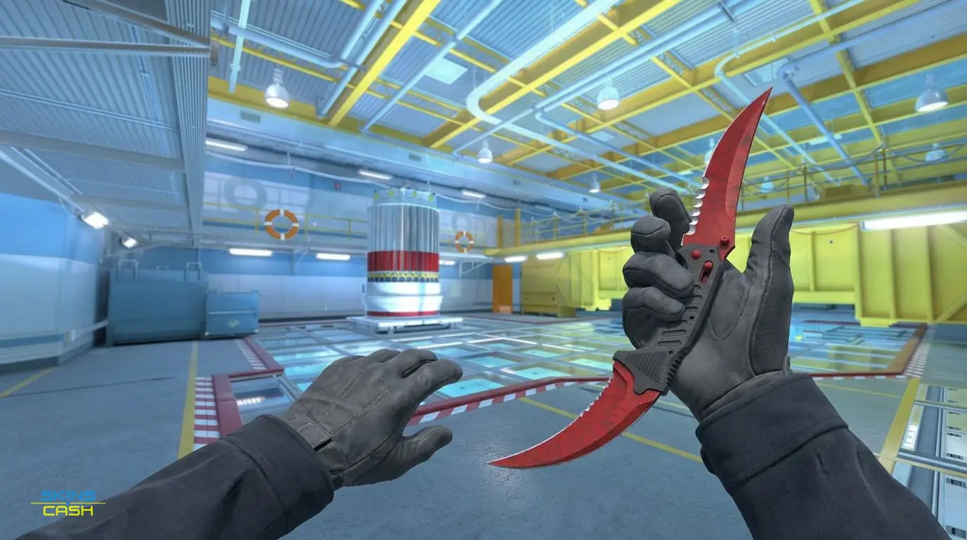 ★ Flip Knife | Crimson Web — In-game inspect