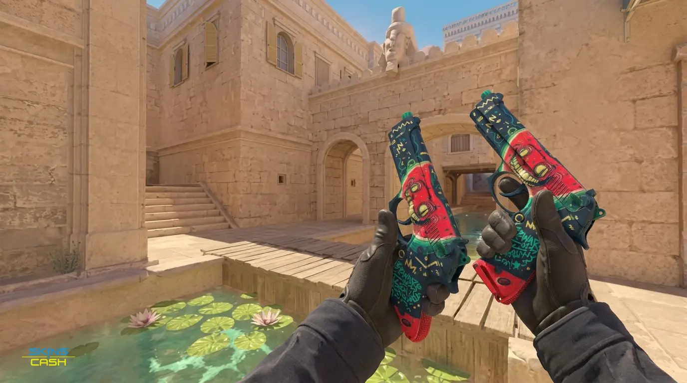 Dual Berettas | Melondrama — In-game inspect