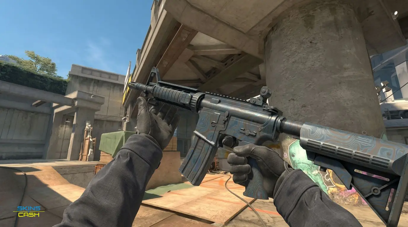 M4A4 | Dark Blossom — In-game inspect